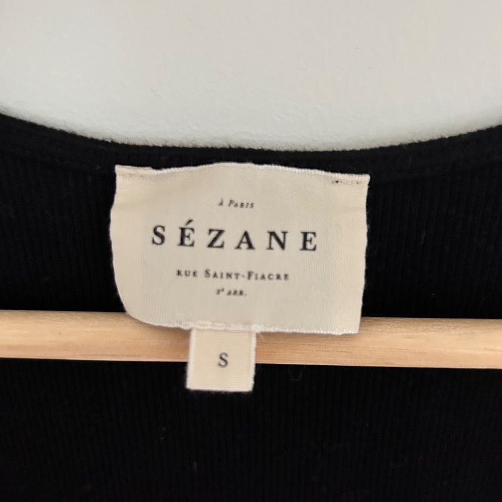 Sezane Henley Tank Mini Dress Black - Picture 4 of 5
